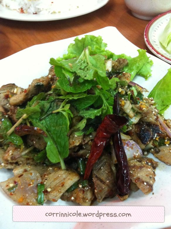 Nam Tok Moo (Spicy pork salad)